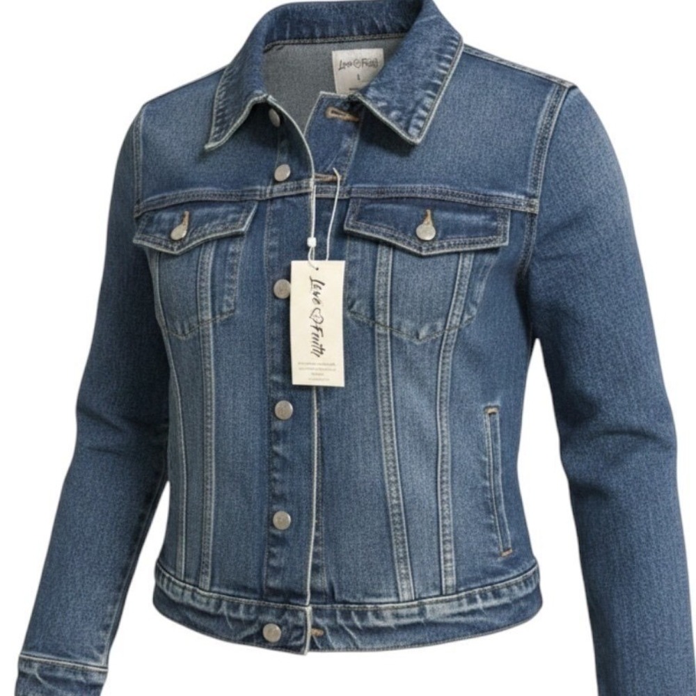 "Spirit Lead Me" Denim Jacket Vintage Wash